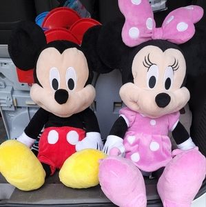 Disney large plush Mickey and Minnie